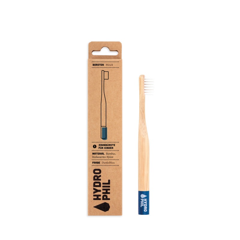 Cepillo de Dientes Niños de Bambú de Hydrophill Dureza Suave - Azul Oscuro