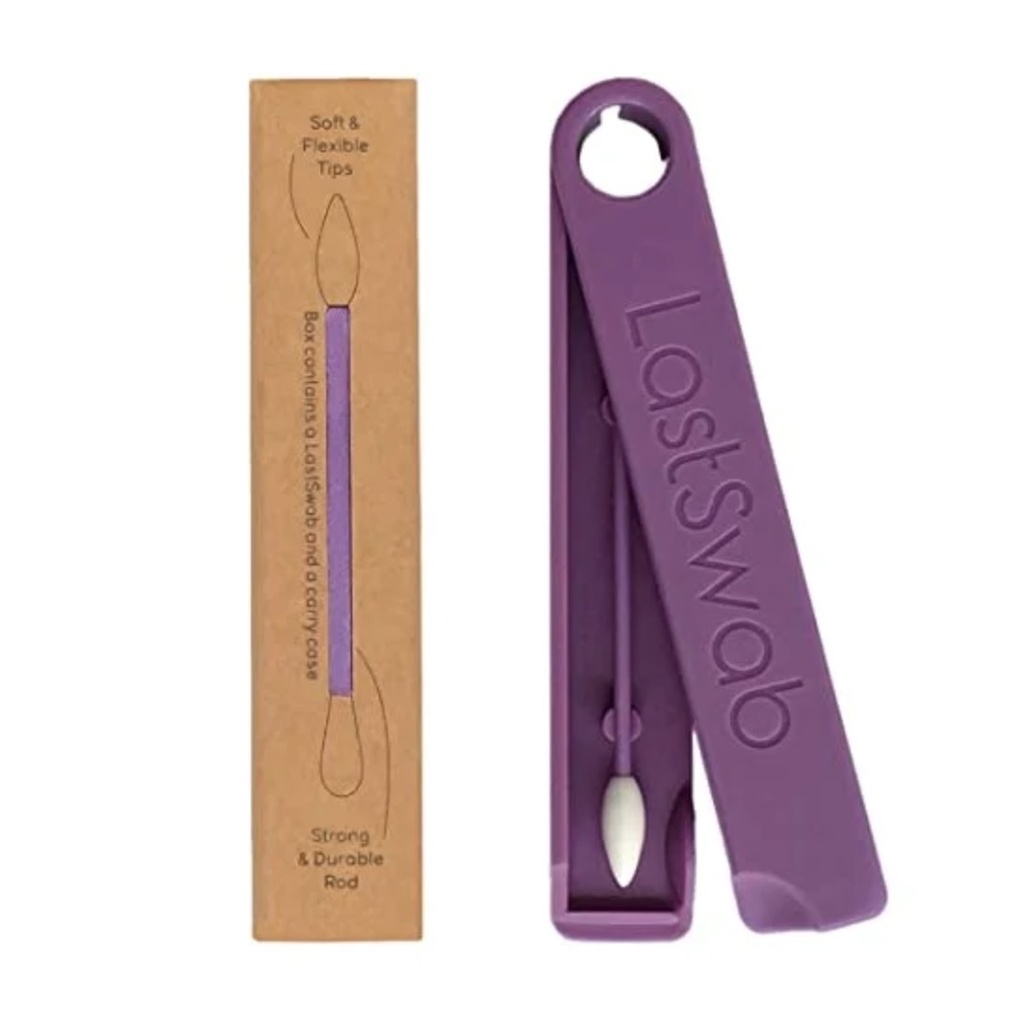 Bastoncillo maquillaje reutilizable + caja - Morado