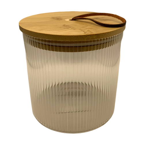 Tarro de cristal con tapa de Bambú - Lazo