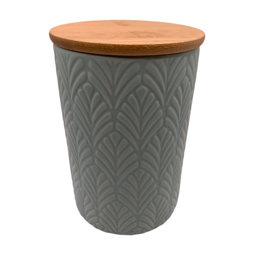 Tarro de porcelana con tapa de Bambú - Menta