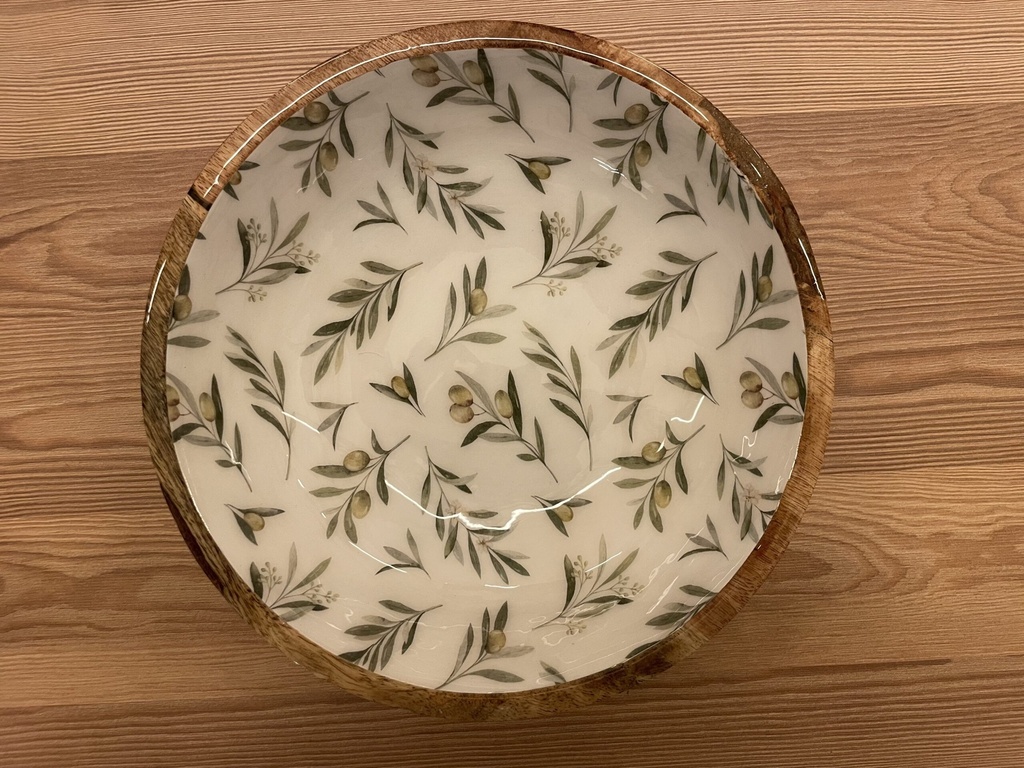 Bol Grande de Madera Esmalte Aceitunas