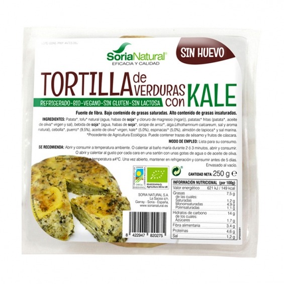 Tortilla de verduras con kale vegana BÍO