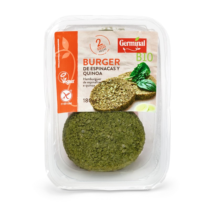 Hamburguesa de espinacas y quinoa sin gluten Bio