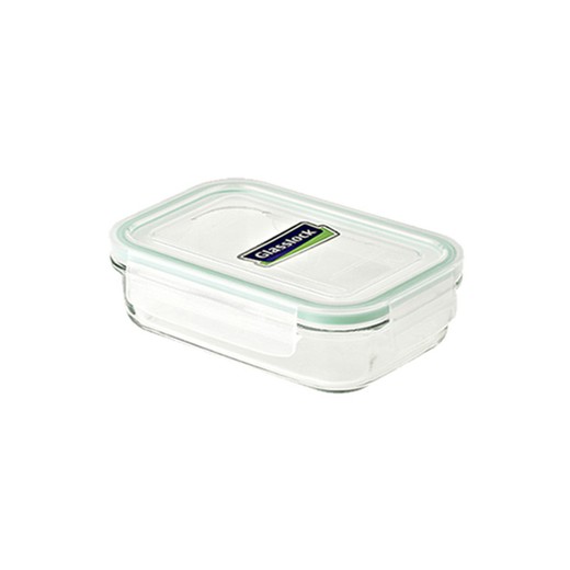 Tartera hermética rectangular de vidrio con tapa de plástico 715 ml