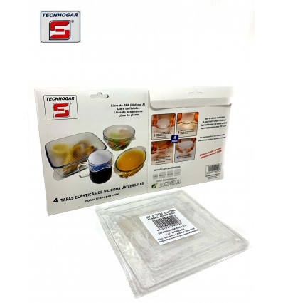 4 Tapas cuadradas elásticas de Silicona