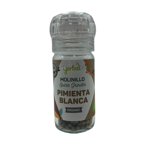 Pimienta Blanca en grano Bio + Molinillo
