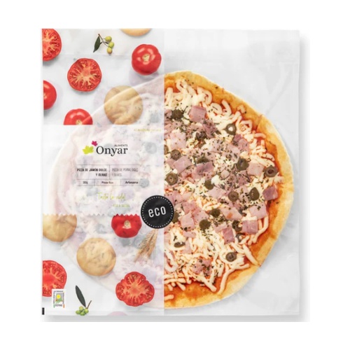 Pizza Jamón Dulce y Olivas Bio