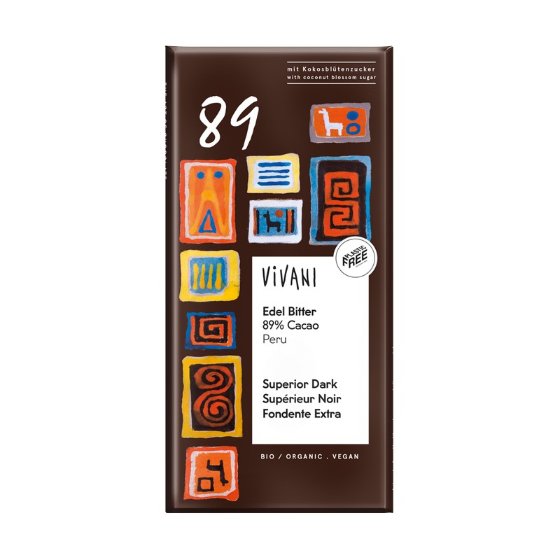 Chocolate negro 89% cacao de Perú Bio