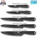 Set de 5 cuchillos Negro