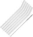 Set de pajitas de vidrio curvas 6 uds. + cepillo