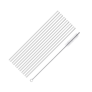 Set de pajitas de vidrio rectas 6 uds. + cepillo