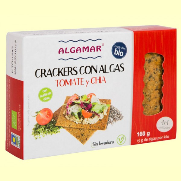 Crackers de algas de tomate y chía de Algamar Bio (ENCARGO)