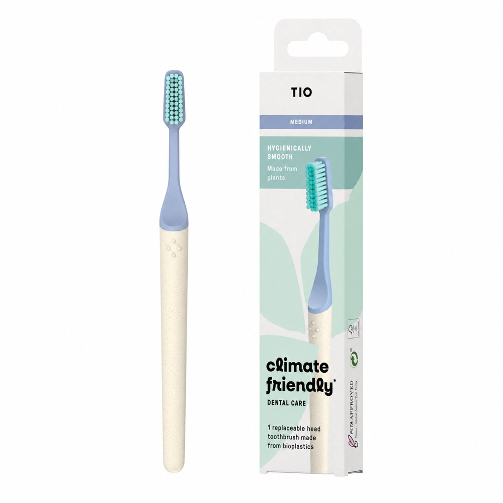 Cepillo de dientes de Bioplástico con Cabezal Removible Dureza Media - Morado