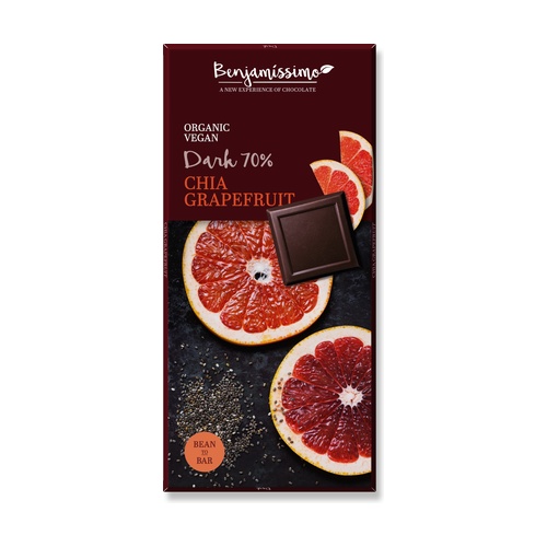 Chocolate Negro 70% con Chía y Pomelo Bio