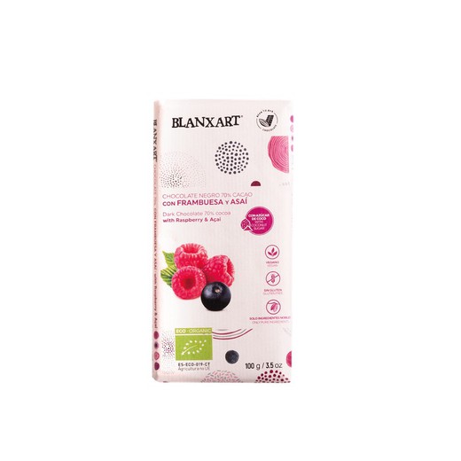 Chocolate Negro 70% con Frambuesa y Açai Bio