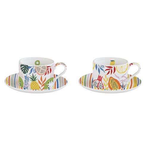 Juego de 2 Tazas Mug + Plato - Tutifruti