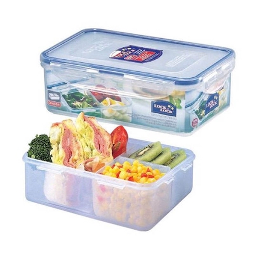 Tartera Rectangular de Plástico con 3 compartimentos