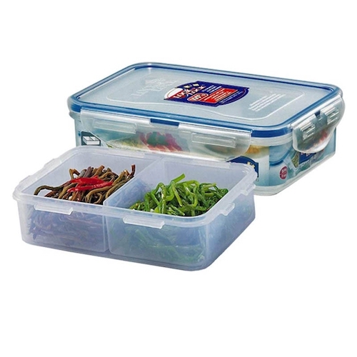 Tartera Rectangular de Plástico con 2 compartimentos