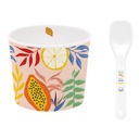 Bol para Helado con Cuchara de Porcelana