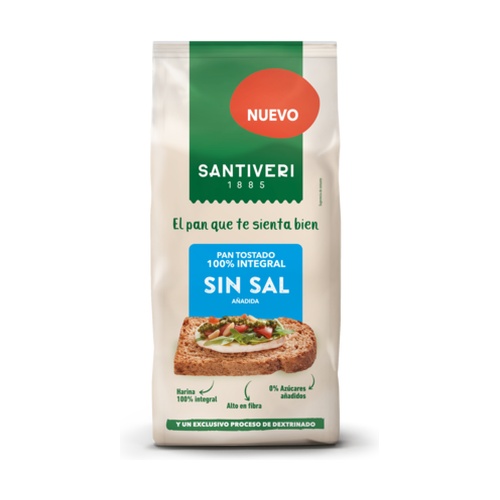 Pan Tostado Integral Sin Sal