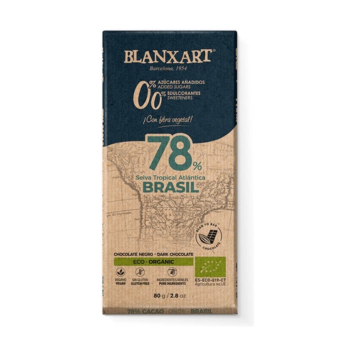 Chocolate Negro 78% Brasil Sin Azúcar añadido Bio