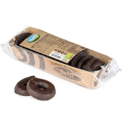 [2877] Galletas Aros cubiertos de Chocolate Negro Bio
