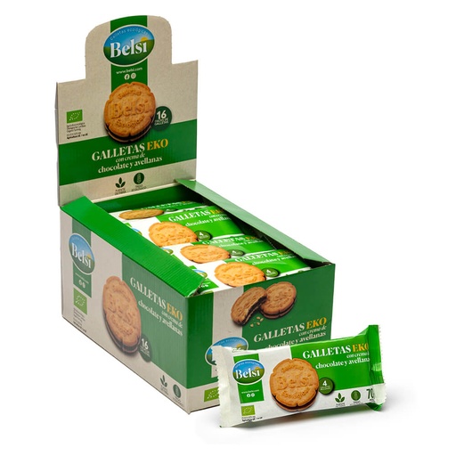 [2867] Galletas Integrales rellenas de Chocolate y Avellanas Bio (4 galletas)