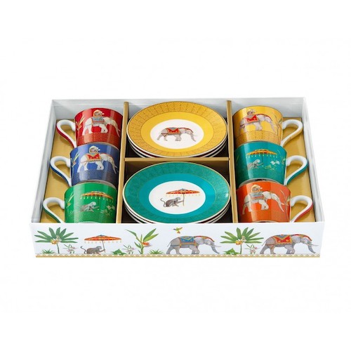 [4344] Juego de 6 tazas de Café espresso de 100 ml + platos - Marajah