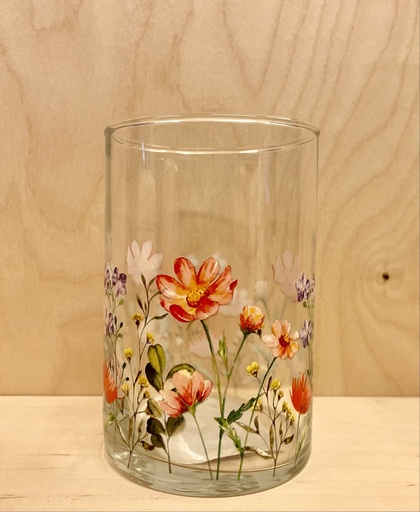 [2800] Vaso de Cristal Flores silvestres