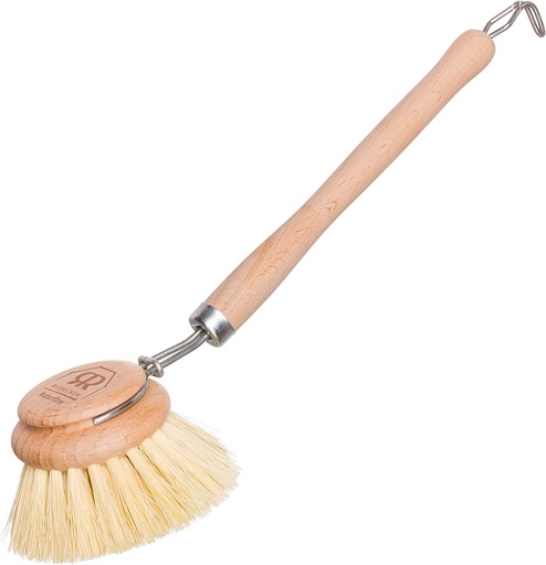 [2747] Cepillo de fregar duro, para ollas con palo de madera de Haya