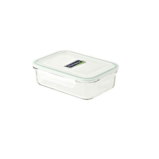 [2153] Tartera Hermética de Vidrio Rectangular y tapa de plástico 40 cl