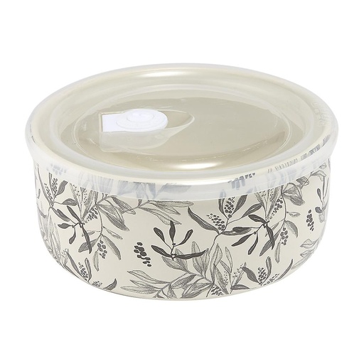 [1882] Tartera Ladee Gris y Flores 900 ml