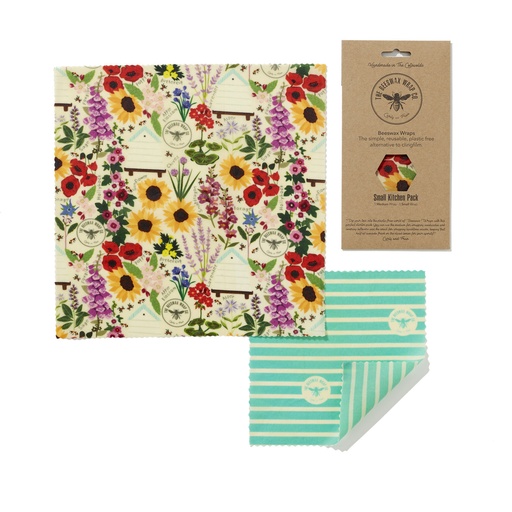 [1087] Envoltorios Floral de algodón orgánico y cera de abeja (P LUNCH)