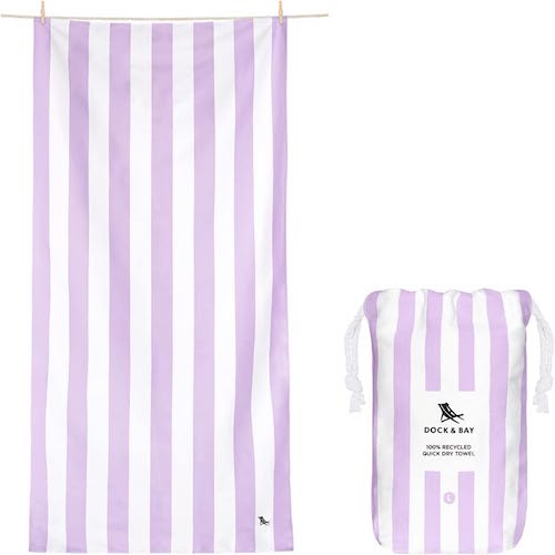 [4175] Toalla XL Dock & Bay - Rayas Lila