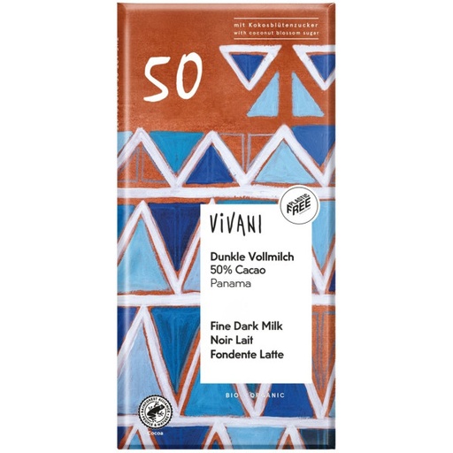 [1027] Chocolate negro 50% cacao con leche y azúcar de coco Bio