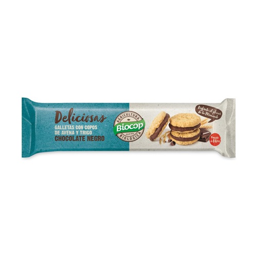 [981] Galletas Deliciosas rellenas de chocolate negro Bio