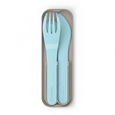 [835] Cubiertos Pocket Biodegradables Azul Iceberg
