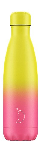 [777] Botella Chilly's Gradient Neón Amarillo y Rosa