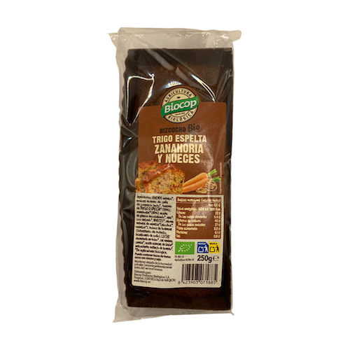 [4123] Bizcocho de Espelta con zanahoria y Nueces Bio