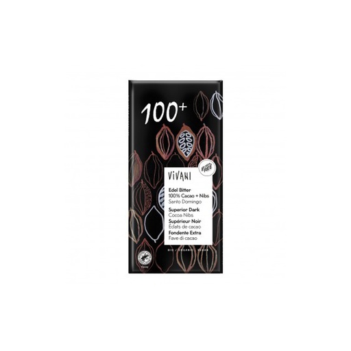 [525] Chocolate negro 100% cacao Bio Sin Azúcar