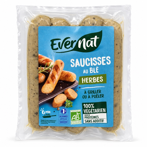 [4786] Salchichas de proteina vegetal de Seitán y Hierbas Bio