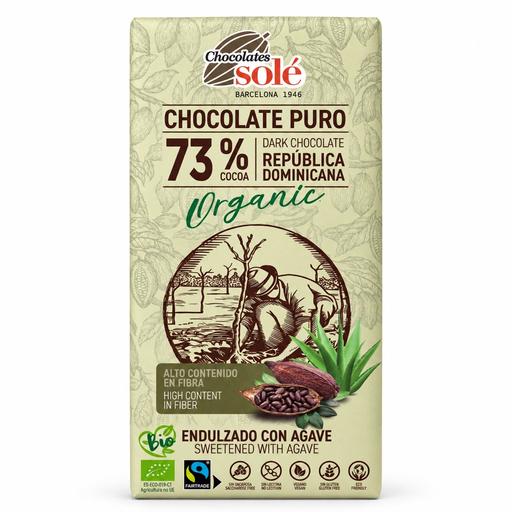 [4849] Chocolate negro 73% cacao endulzado con Agave Bio